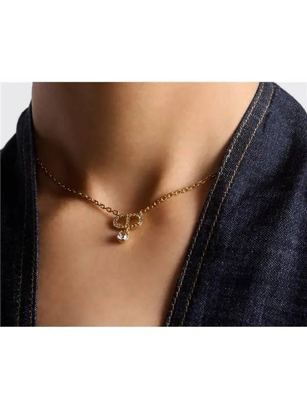 Petit CD Crystals Necklace Gold - DIOR - BALAAN 5