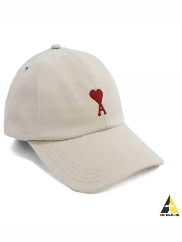 De Coeur Embroidered Logo Ball Cap Beige - AMI - BALAAN 2