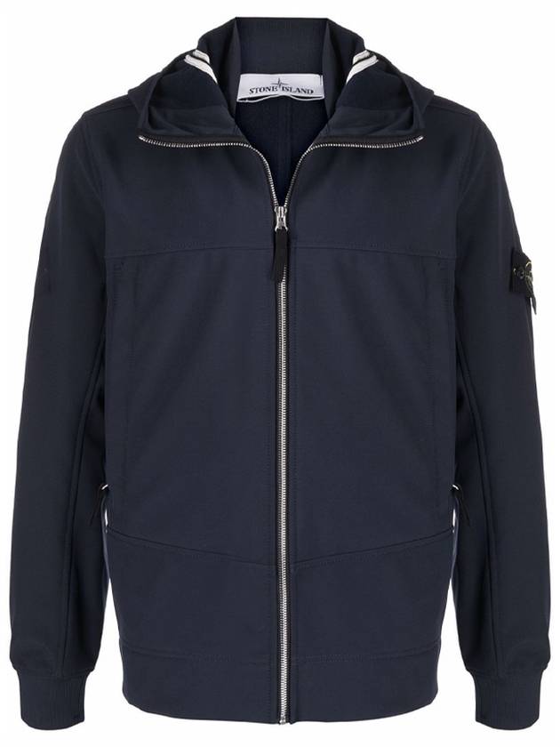 Soft Shell Brushed Lining Zip Up Hoodie Navy - STONE ISLAND - BALAAN 2