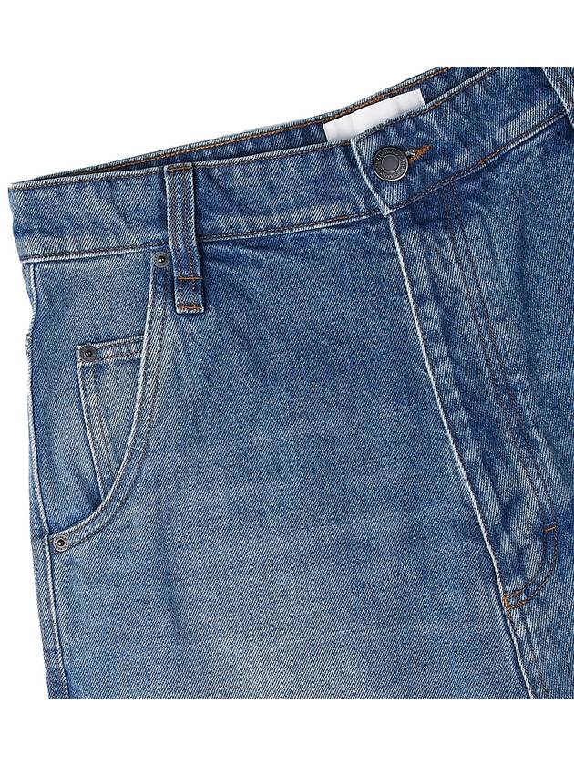 Alex Wide Denim Bermuda Shorts Blue - AMI - BALAAN.