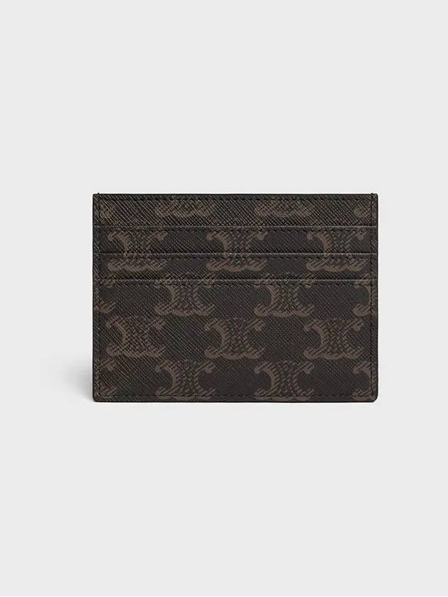 Triomphe Card Holder in Triomphe Canvas Tan - CELINE - BALAAN 4