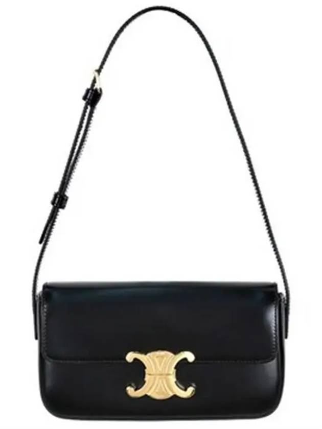 Claude Shiny Calfskin Shoulder Bag Black - CELINE - BALAAN 2