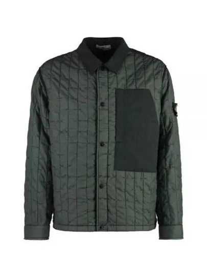 Men's Stella Wappen Patch Quilted Jacket Green - STONE ISLAND - BALAAN 2