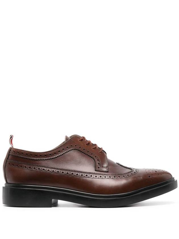 Long Wing Round Toe Leather Brogues Brown - THOM BROWNE - BALAAN 2