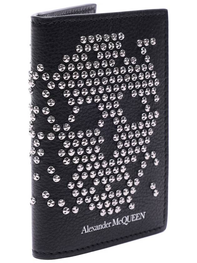 Skull Stud Card Wallet Black - ALEXANDER MCQUEEN - BALAAN 4