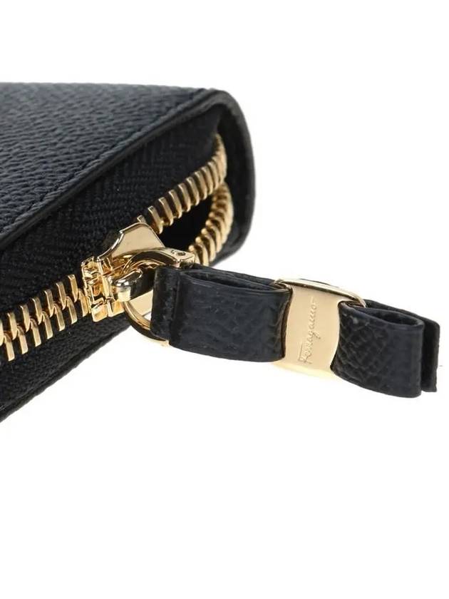 Vara Bow Zipper Card Wallet Black - SALVATORE FERRAGAMO - BALAAN 9