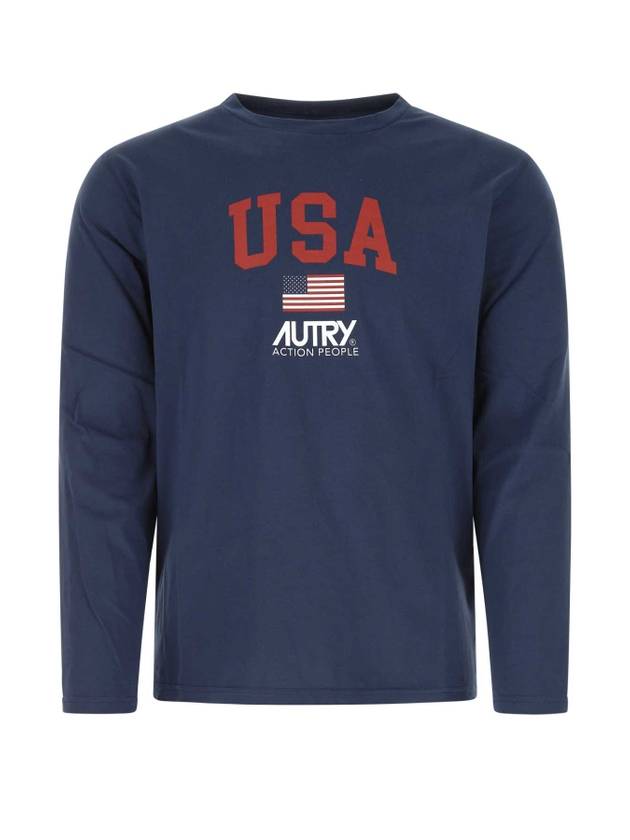 Logo Long Sleeve T-Shirt Navy - AUTRY - BALAAN 1