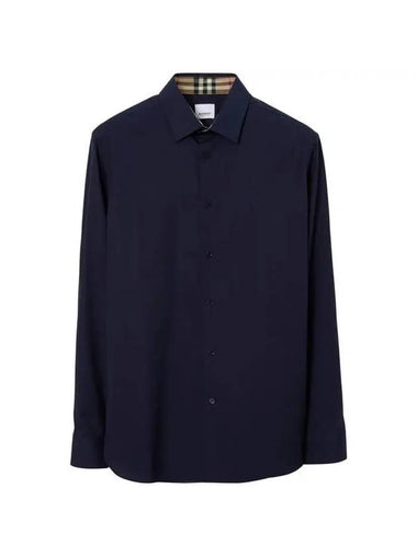 EKD Stretch Cotton Long Sleeve Shirt Blue - BURBERRY - BALAAN 1