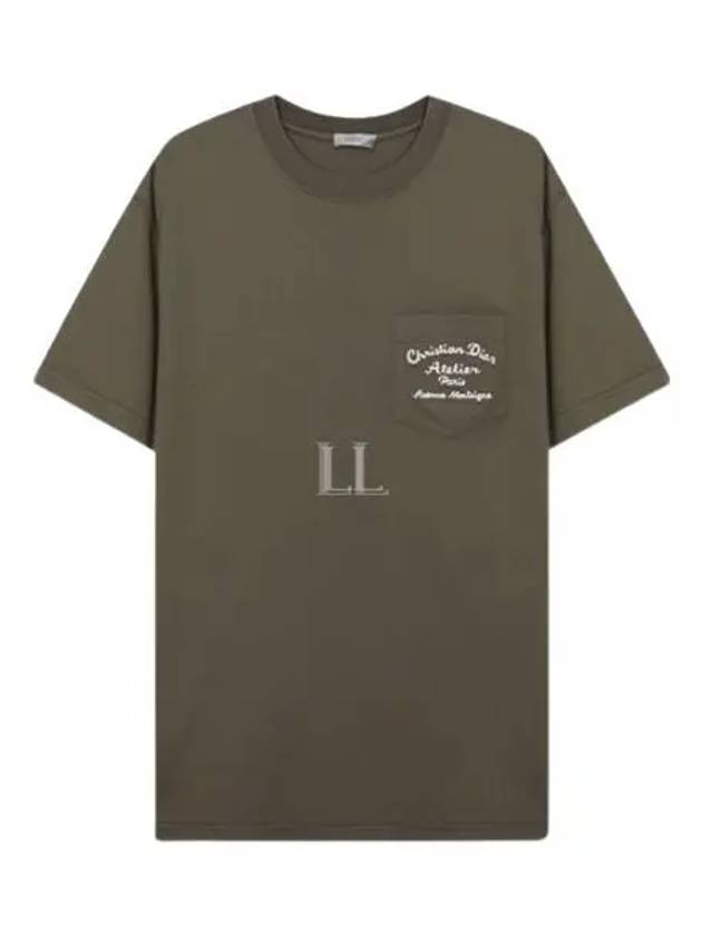 Atelier Chest Pocket Cotton Jersey Short Sleeve T-Shirt Khaki - DIOR - BALAAN 2