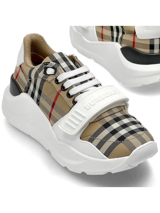 Vintage Check And Leather Sneakers White Archive Beige - BURBERRY - BALAAN 2