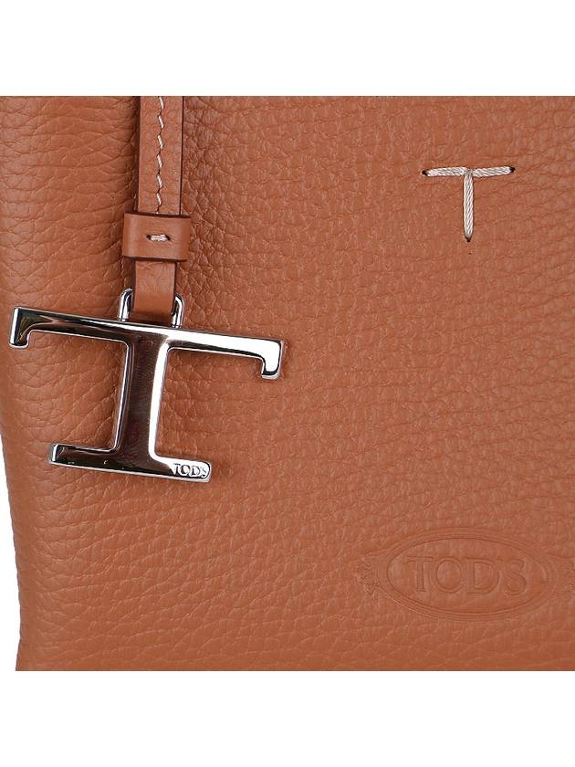 Micro Leather Tote Bag Brown - TOD'S - BALAAN 8