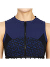 TB Logo Sportive Zip Up Top Sleeveless Blue - BURBERRY - BALAAN.