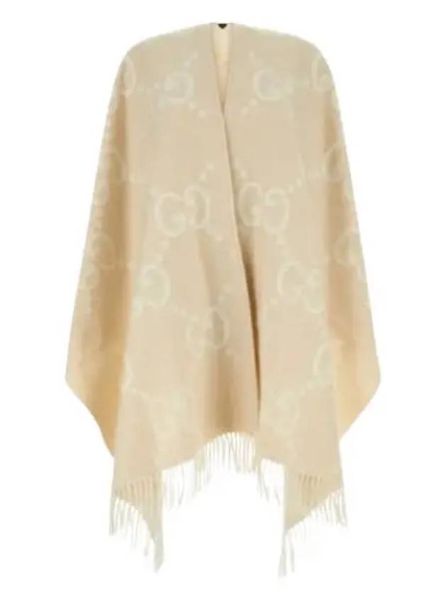 Reversible Jumbo GG Cashmere Cape Camel White - GUCCI - BALAAN 2