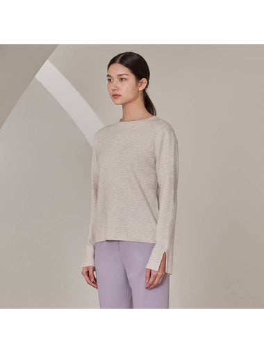 Round Neck Wool Cashemere Knit Top Light Grey - SUBSET - BALAAN 1