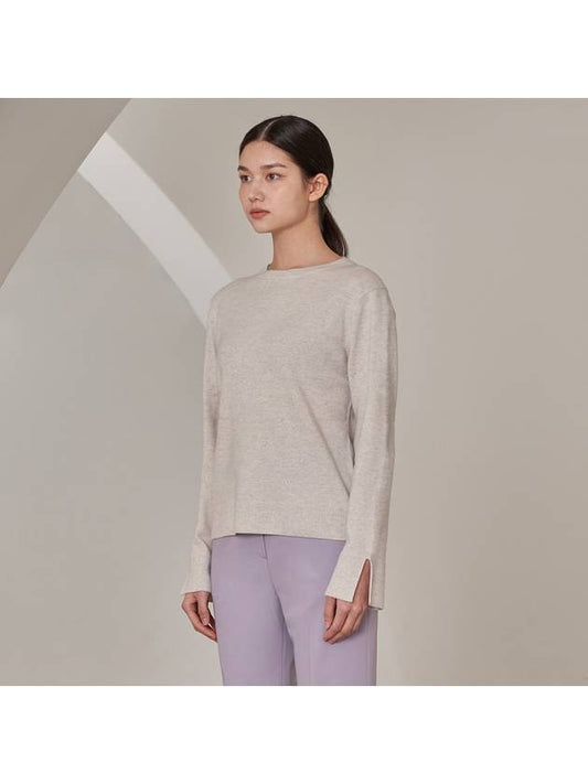 Round neck wool cash knitLight Gray - SUBSET - BALAAN 1