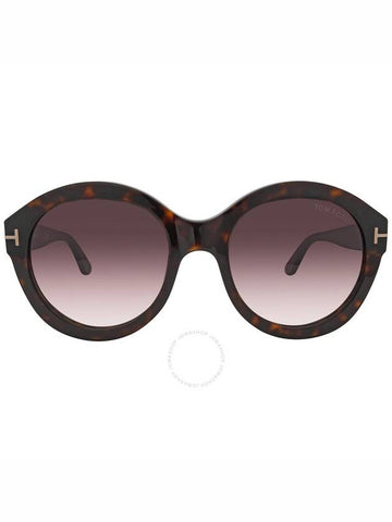 Open Box - Tom Ford Kelly Burgundy Round Ladies Sunglasses FT0611 52T 53 - TOM FORD - BALAAN 1