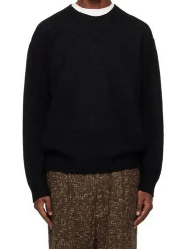 SHETLAND WOOL CASHMERE KNIT PO BLACK A24AP02SC - AURALEE - BALAAN 1