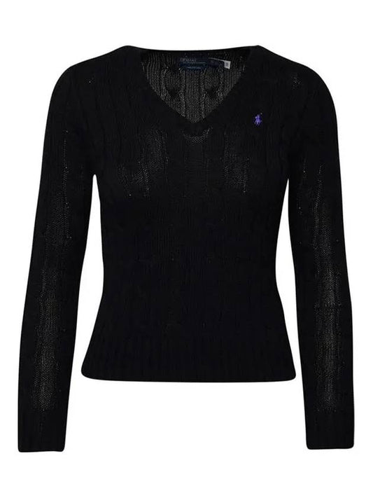 Women's Embroidered Logo Knit Top Black - POLO RALPH LAUREN - BALAAN 2