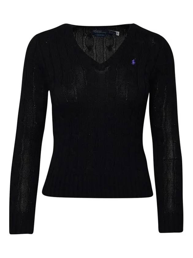 Women's Embroidered Logo Knit Top Black - POLO RALPH LAUREN - BALAAN 3