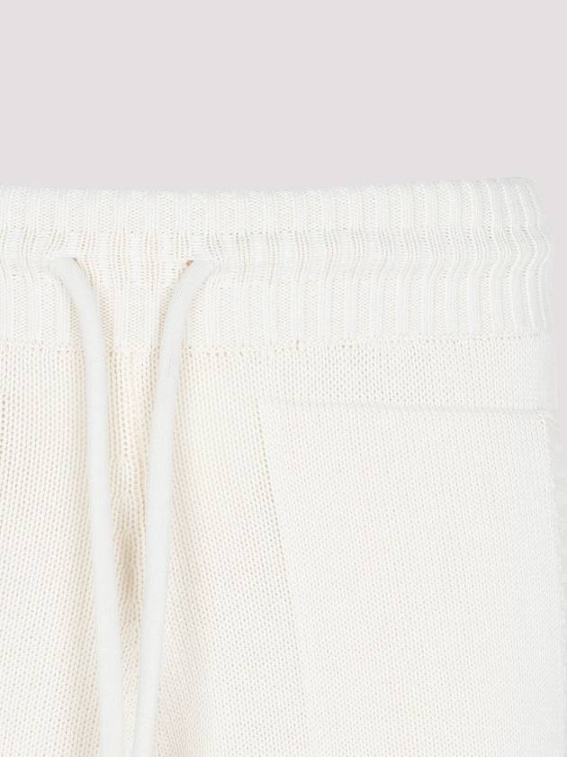 Diag Stripe Knitted Track Pants Ivory - OFF WHITE - BALAAN 4