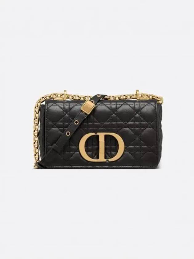 Supple Cannage Small Calfskin Caro Shoulder Bag Black - DIOR - BALAAN 2