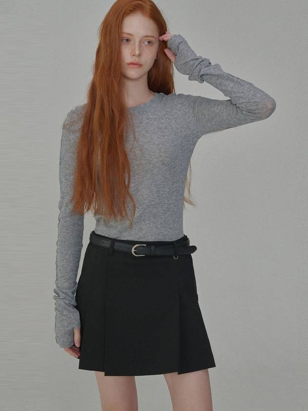 See Through Wool Jersey T shirt Melage Gray - OPENING SUNSHINE - BALAAN 3