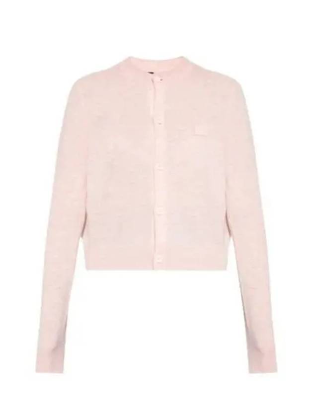 Face Patch Crop Cardigan Pink - ACNE STUDIOS - BALAAN 2