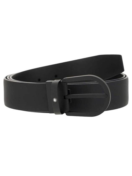 Strap Leather Belt Black - MONTBLANC - BALAAN 1