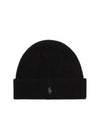 Pony Cashmere Beanie Black - POLO RALPH LAUREN - BALAAN 2