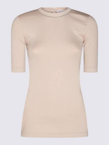 Stretch Short Sleeve T-Shirt Beige - BRUNELLO CUCINELLI - BALAAN 1