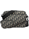 Oblique Jacquard Saddle Triple Pouch Cross Bag Black Beige - DIOR - BALAAN 2