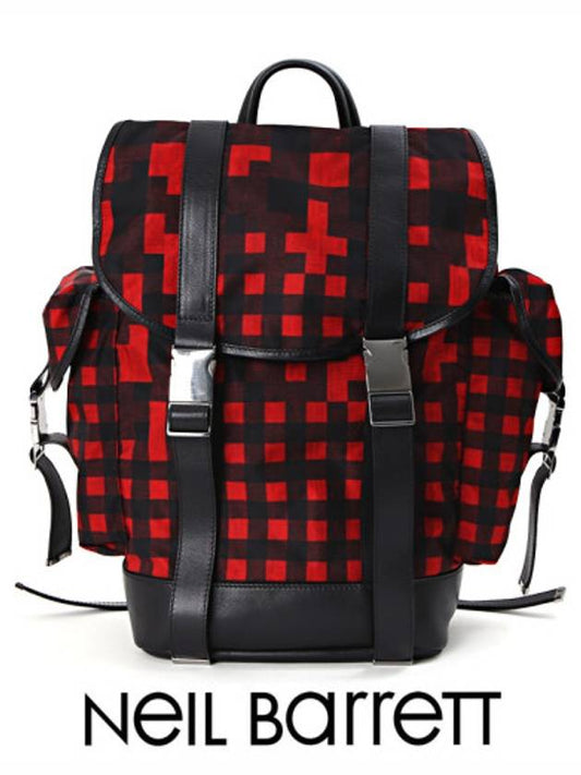 S Check Pattern Backpack BBO107 9740 1097 - NEIL BARRETT - BALAAN 1