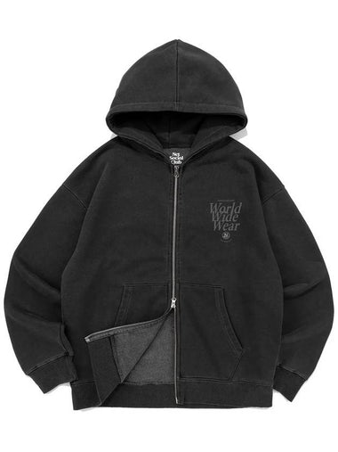 WWW PIGMENT HOOD ZIP UP BLACK - NET SOCIAL CLUB - BALAAN 1