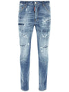 Paint Stretch Cotton Jeans Blue - DSQUARED2 - BALAAN 2