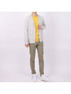 Gray notched cardigan linen blend jacket KA110 - IKALOOOK - BALAAN 6