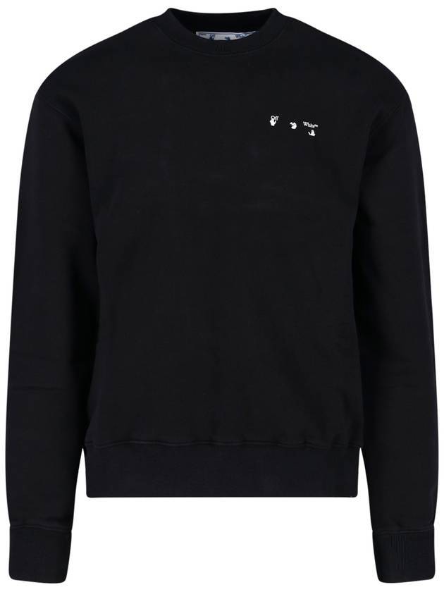 Crewneck Jersey Cotton Sweatshirt Black - OFF WHITE - BALAAN 1