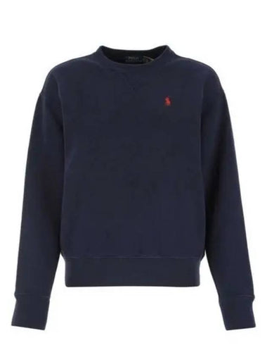 Women s pony embroidery brushed sweatshirt navy white 211794395 - RALPH LAUREN - BALAAN 1