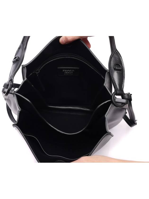 Margit Leather Hobo Shoulder Bag Black - PRADA - BALAAN 7