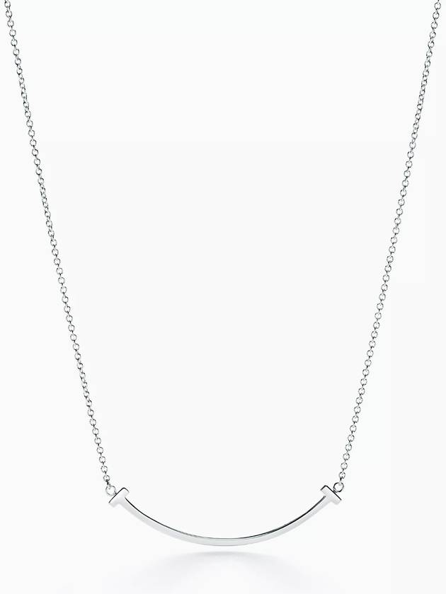 T Smile Necklace Small 18K Gold Proposal Necklace White Gold Color 35189459 - TIFFANY & CO. - BALAAN 4