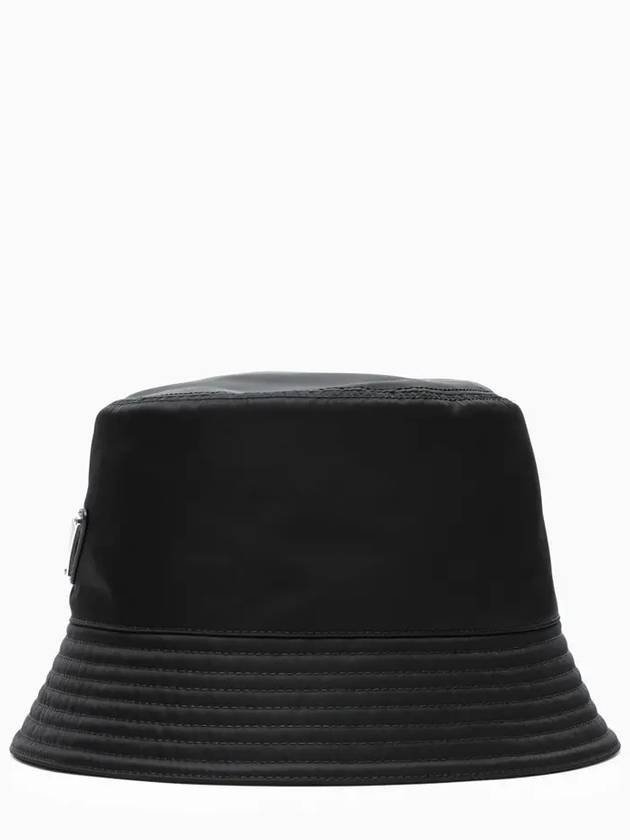 Triangle Logo Re-nylon Bucket Hat Black - PRADA - BALAAN 3