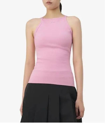 Embroidered Logo Knit Sleeveless Rose - COURREGES - BALAAN 2