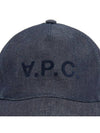 VPC Velvet Logo Denim Ball Cap Blue - A.P.C. - BALAAN 7