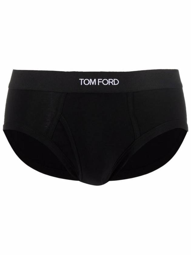 Men's Cotton Logo Waistband Briefs 2 Pack Black - TOM FORD - BALAAN 2