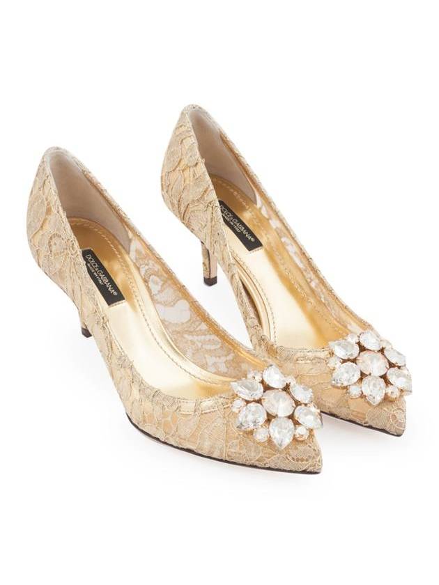 Crystal Lace Pumps Heel Gold - DOLCE&GABBANA - BALAAN 4