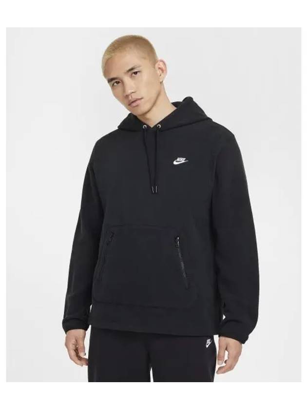 Club Winterized Pullover Hood M Black White FZ0661 010 - NIKE - BALAAN 2