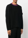 Stone Island Shadow Project Crenneck Black Wool Knit Sweater 77195042U - STONE ISLAND - BALAAN 4