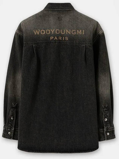 Washed Denim Back Logo Long Sleeve Shirt Grey - WOOYOUNGMI - BALAAN 2