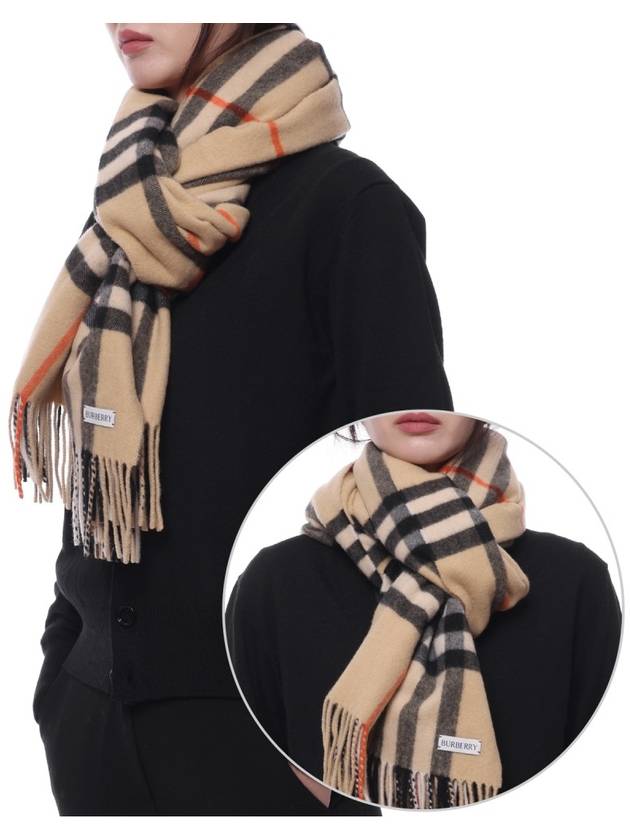 Wide Check Cashmere Scarf Beige - BURBERRY - BALAAN 2