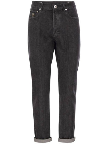 Five-pocket iconic fit denim trousers - BRUNELLO CUCINELLI - BALAAN 1