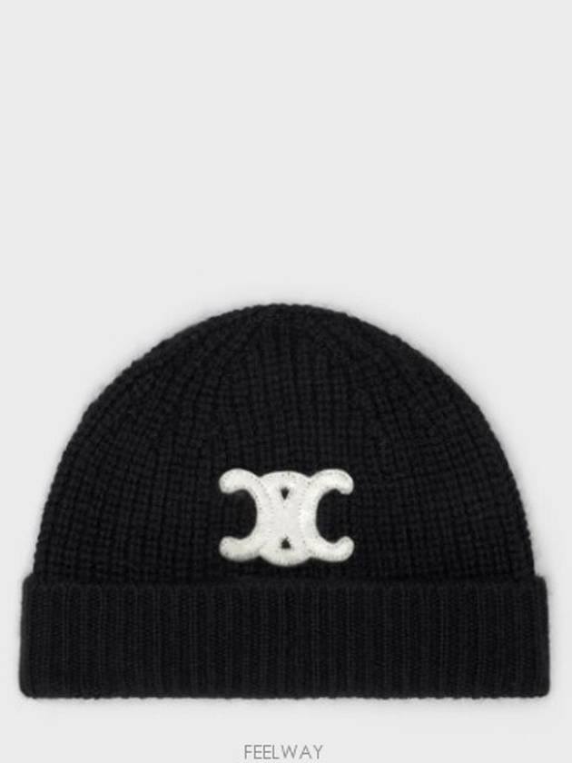 Triomphe Cashmere Seamless Beanie Black - CELINE - BALAAN 2